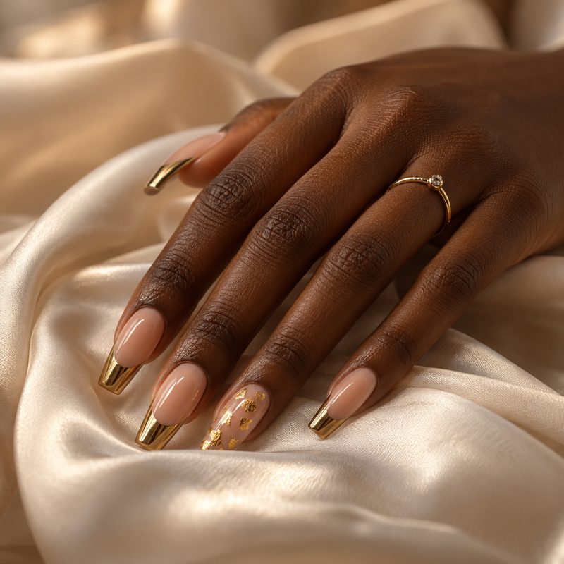 Gold Tip Luxe nail inspo